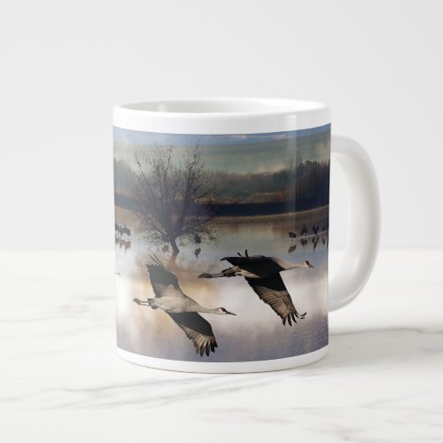 Sandhill Crane Birds Flying Wildlife Jumbo Mug