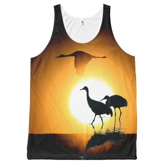 Sandhill Crane Birds Wildlife Animals Sun All-Over-Print Tank Top (Front)