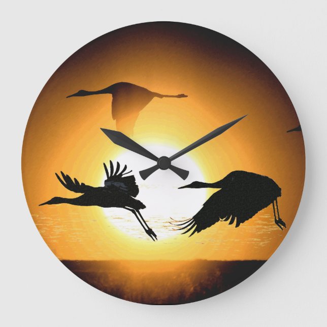 Sandhill Crane Birds Wildlife Animals Wall Clock (Front)