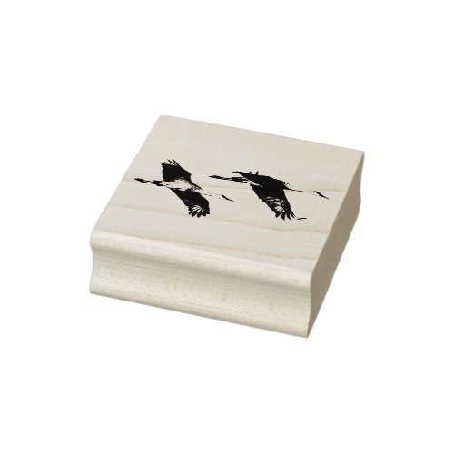 Sandhill Crane Birds Wildlife Animals Wood Stamp