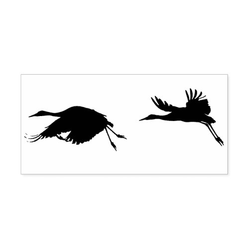 Sandhill Crane Birds Wildlife Animals Wood Stamp