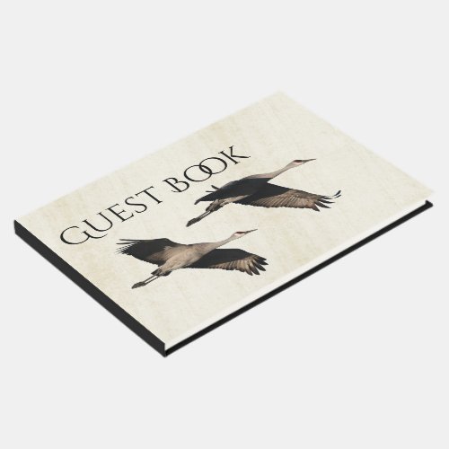 Sandhill Crane Birds Wildlife Flying Guest Book