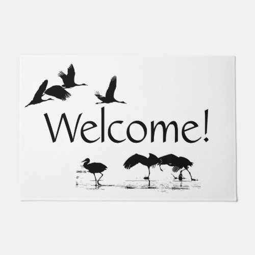Sandhill Crane Birds Wildlife Welcome Doormat