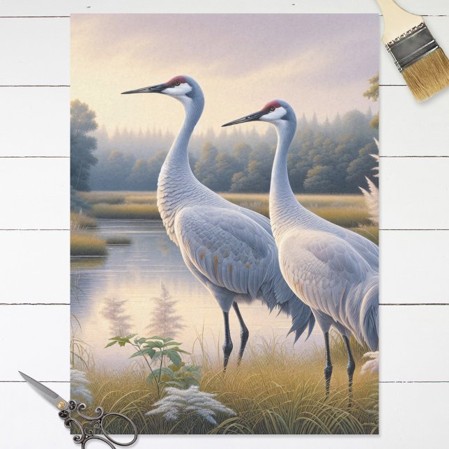 Sandhill Crane Couple Decoupage Tissue Paper (Creator Uploaded)