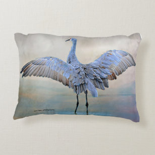 Sandhill Crane Dance Decorative Pillow