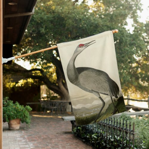 Sandhill Crane from Audubons Birds of America House Flag
