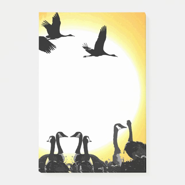 Sandhill Crane Geese Birds Wildlife Post-it Notes (Front)