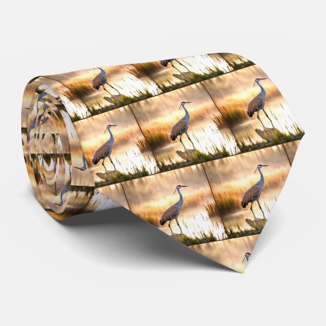 Sandhill Crane In A Marsh Neck Tie (Rolled)
