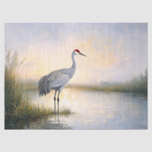 Sandhill Crane in the Morning Light Decoupage Tissue Paper