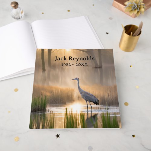 Sandhill Crane In Wetland Memorial Book