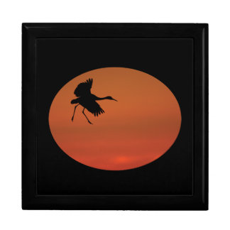 sandhill crane walking on air jewelry box