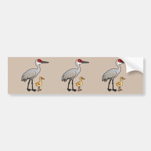 Sandhill Crane with Chick Bumper Sticker