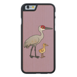 Sandhill Crane with Chick Carved ® iPhone 6 Bumper Wood Case