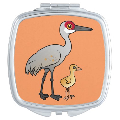 Sandhill Crane with Chick Compact Mirror