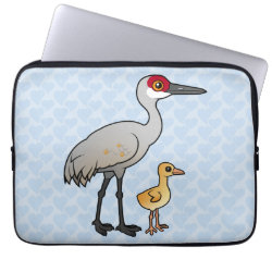 Sandhill Crane with Chick Neoprene Laptop Sleeve 13 inch