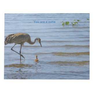 Sandhill crane with the cute baby bird Notepad