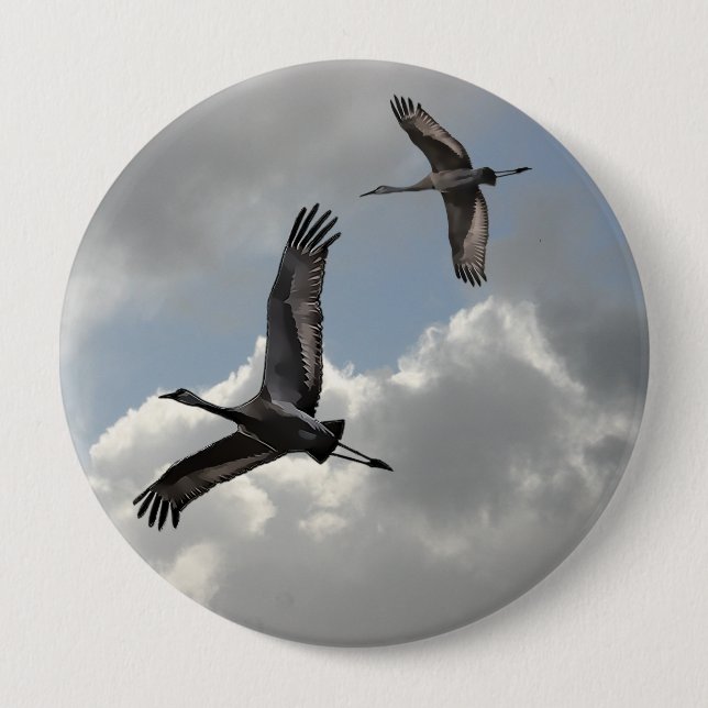 SANDHILL CRANES BUTTON (Front)