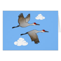 Sandhill Cranes in Flight Greeting Card