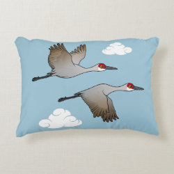 Sandhill Cranes in Flight Brushed Polyester Accent Pillow