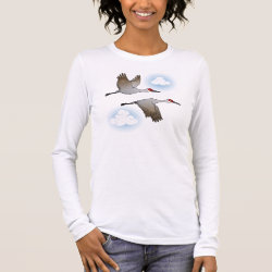 Sandhill Cranes in Flight Women's Basic Long Sleeve T-Shirt