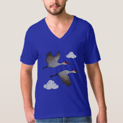 Sandhill Cranes in Flight Men's American Apparel Fine Jersey V-neck T-Shirt
