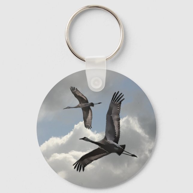 SANDHILL CRANES KEYCHAIN (Front)