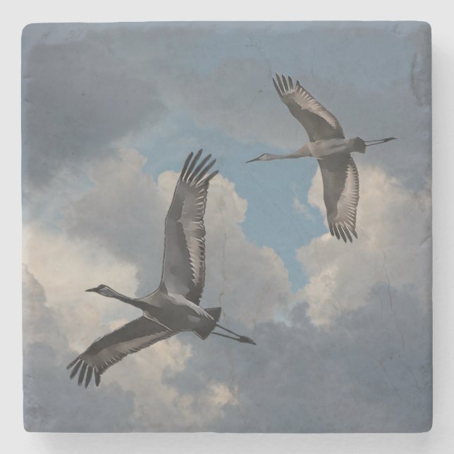 SANDHILL CRANES STONE COASTER (Front)