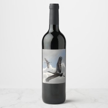 Sandhill Cranes Wine Label by CNelson01 at Zazzle