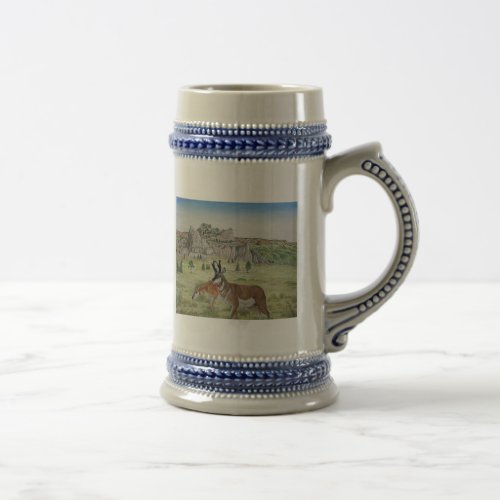 Sandhills Pronghorn Antelope Wildlife Art Beer Stein