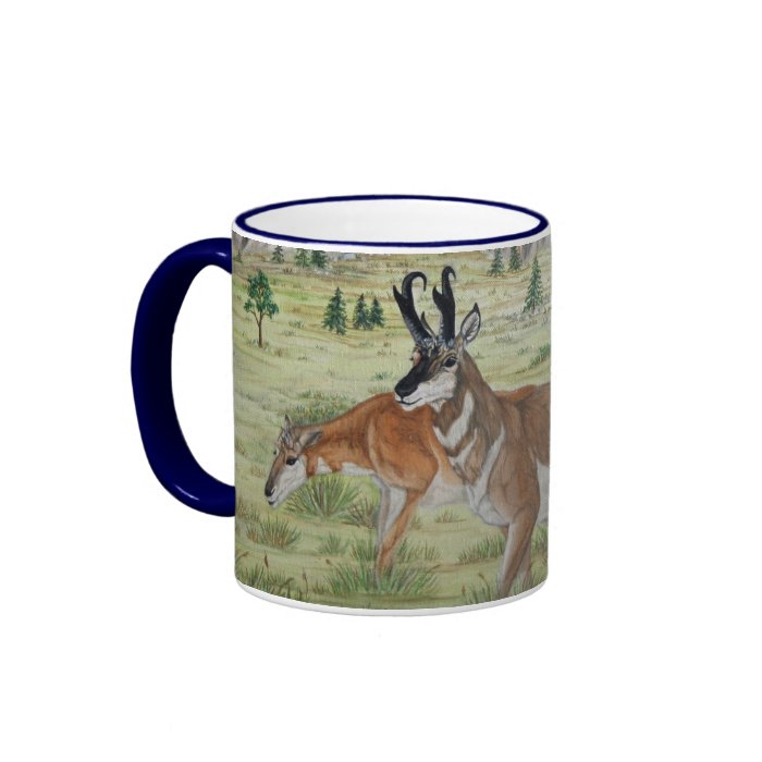 Sandhills Pronghorn Antelope Wildlife Art Mugs