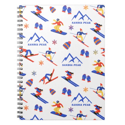 Sandia Peak New Mexico Ski Snowboard Pattern Notebook