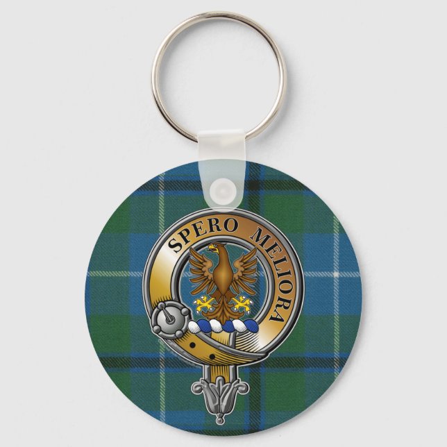 Sandilands Tartan & Badge Keychain (Front)