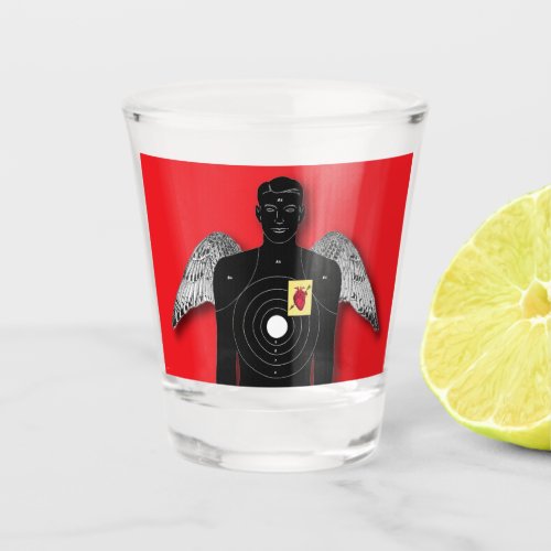 Sandman Slim Logo _ Red Background Shot Glass