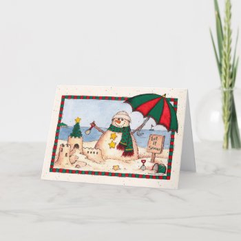 Sandman Snowman Christmas Card by DebHaasAbell at Zazzle