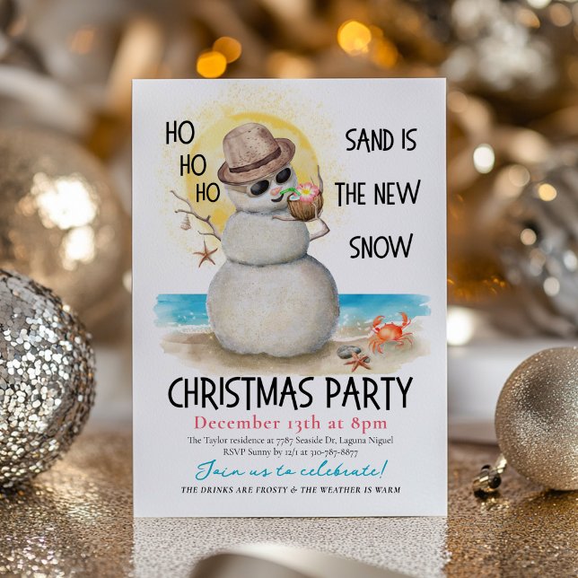Sandman Tropical Beach Christmas Party Invitation (Creator Uploaded)