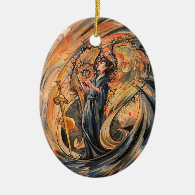 Sandolphon Ceramic Ornament (Front)