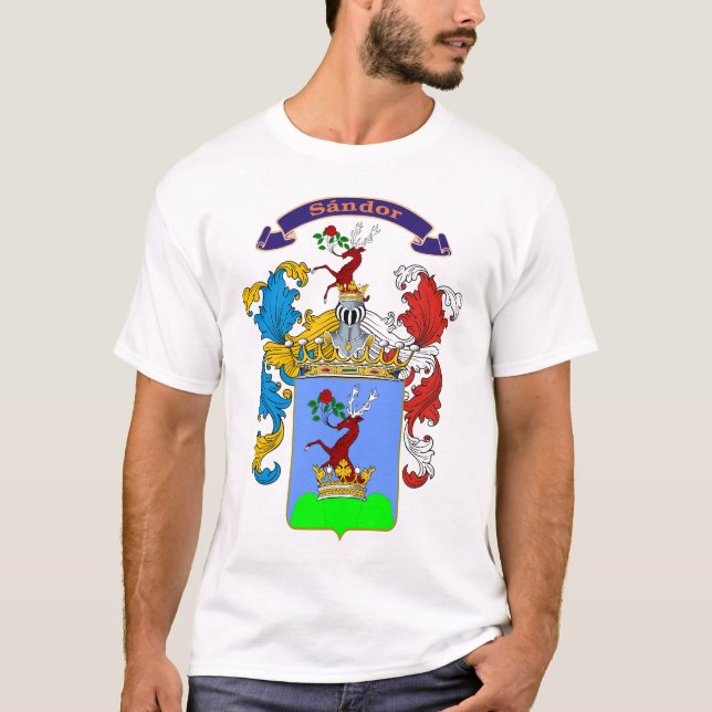 Sandor family Hungarian Crest T-Shirt (Front)