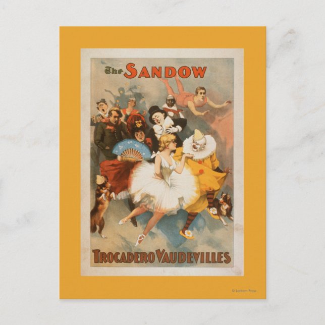 Sandow Trocadero Vaudevilles Carnival Theme Postcard (Front)