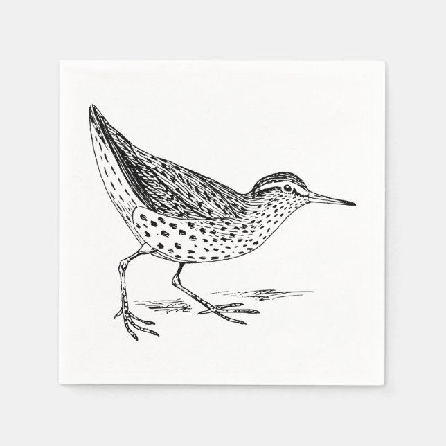 Sandpiper Bird Art Napkins (Front)