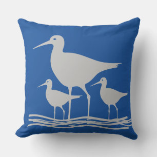 Sandpiper Ocean Birds Outdoor Pillow