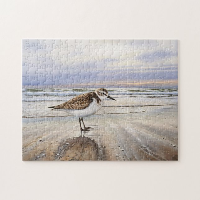 Sandpiper on the Beach Bird Art Jigsaw Puzzle (Horizontal)
