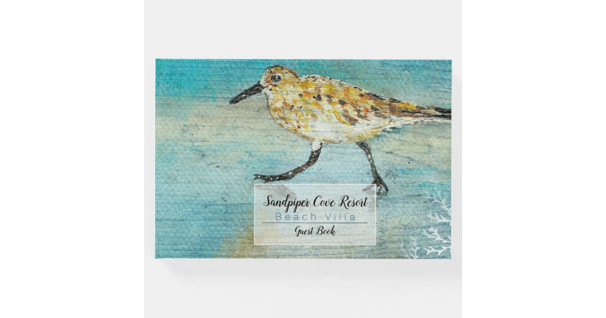 Sandpiper Shorebird Coastal Beach House Guest Book Zazzle Com