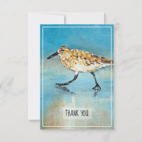 Sandpiper Shorebird Coastal Beach Thank You Card