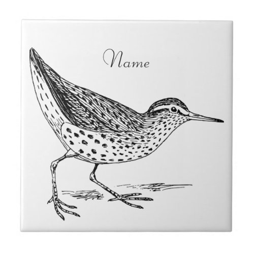 Sandpiper Shorebird Thunder_Cove  Ceramic Tile