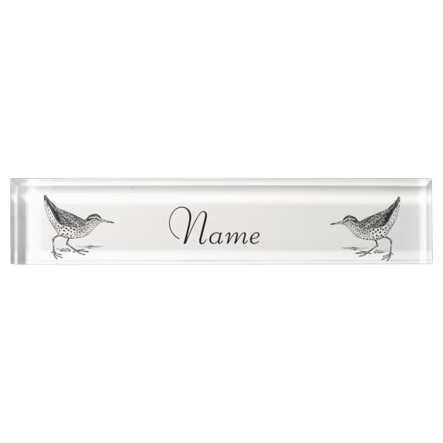 Sandpiper Shorebird Thunder_Cove Desk Name Plate (Front)