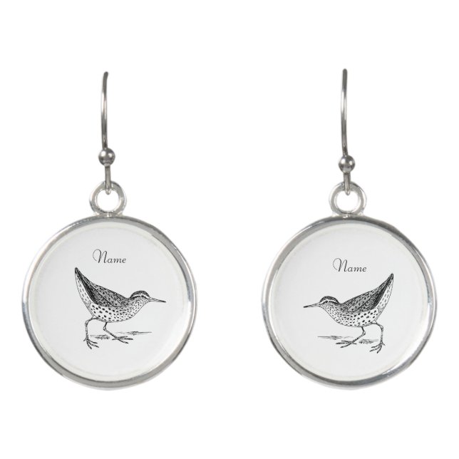 Sandpiper Shorebird Thunder_Cove Earrings (Front)