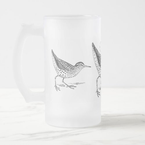 Sandpiper Shorebird Thunder_Cove Frosted Glass Beer Mug