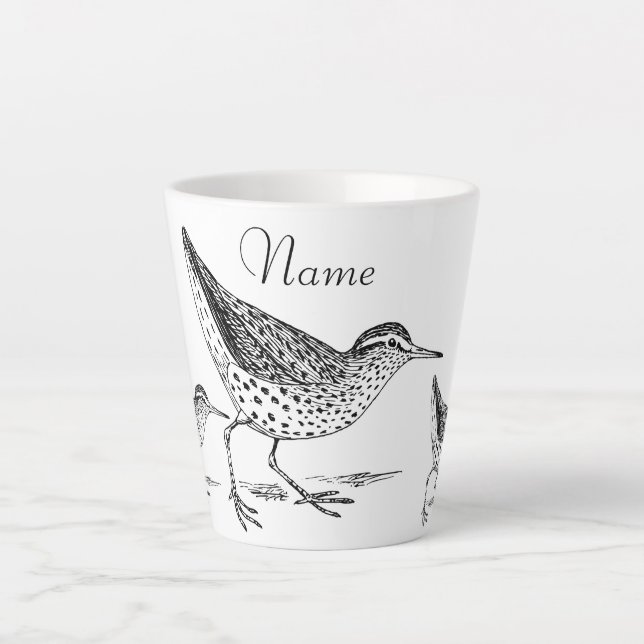 Sandpiper Shorebird Thunder_Cove Latte Mug (Front)