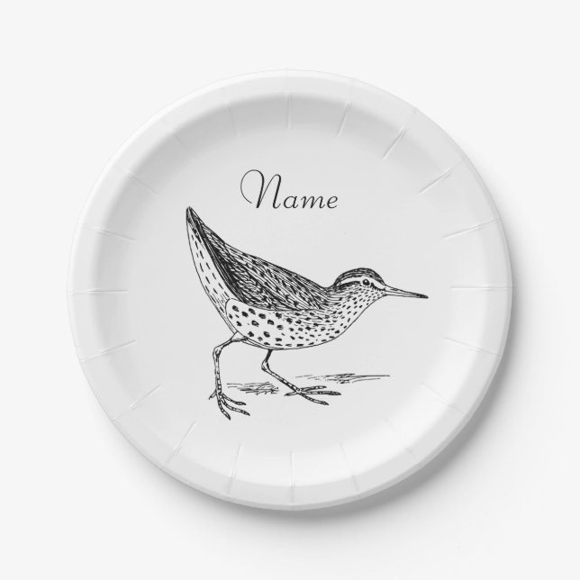Sandpiper Shorebird Thunder_Cove  Paper Plates (Front)