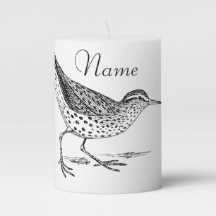 Sandpiper Shorebird Thunder_Cove Pillar Candle